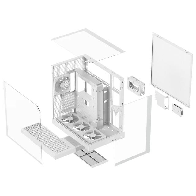 Кутия APNX V2 WHITE, Middle Tower, 2x USB 3.2, 1x USB Тype-C, 1x HD Audio, ATX / Micro ATX / Mini-ITX