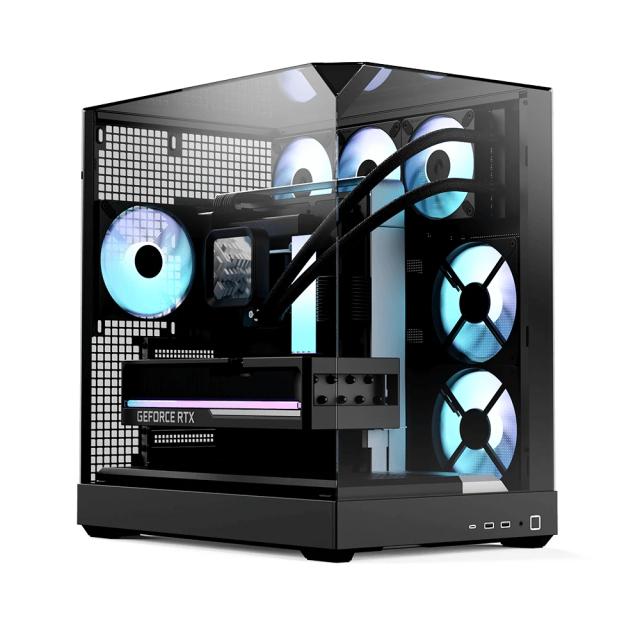 Кутия APNX V2 Black, Middle Tower, 2x USB 3.2, 1x USB Тype-C, 1x HD Audio, ATX / Micro ATX / Mini-ITX