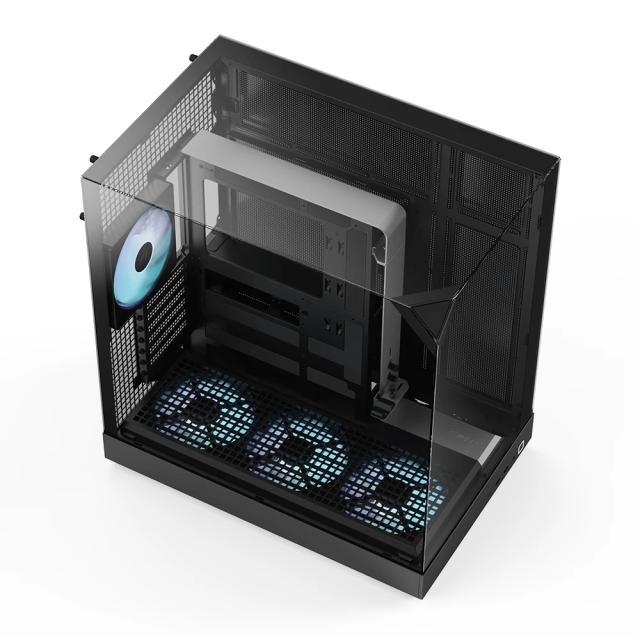 Кутия APNX V2 Black, Middle Tower, 2x USB 3.2, 1x USB Тype-C, 1x HD Audio, ATX / Micro ATX / Mini-ITX