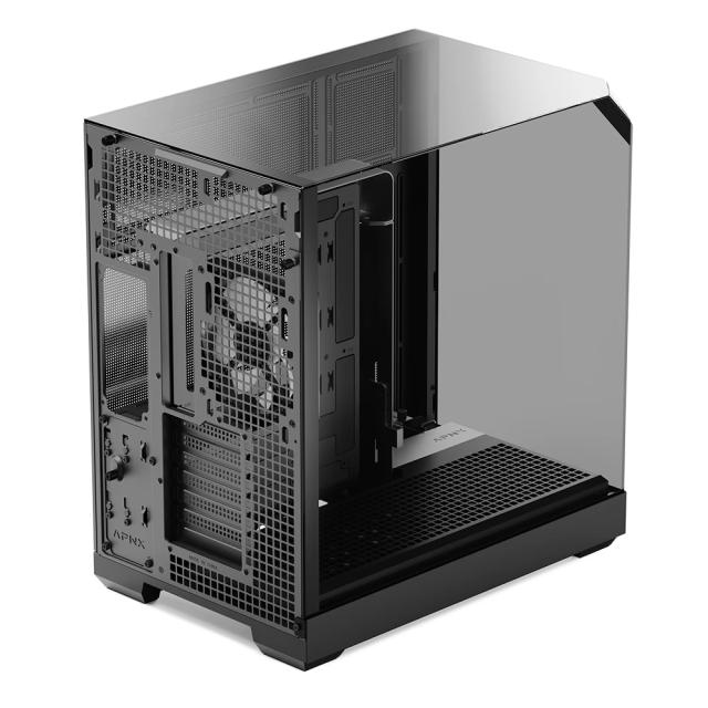 Кутия APNX V2 Black, Middle Tower, 2x USB 3.2, 1x USB Тype-C, 1x HD Audio, ATX / Micro ATX / Mini-ITX