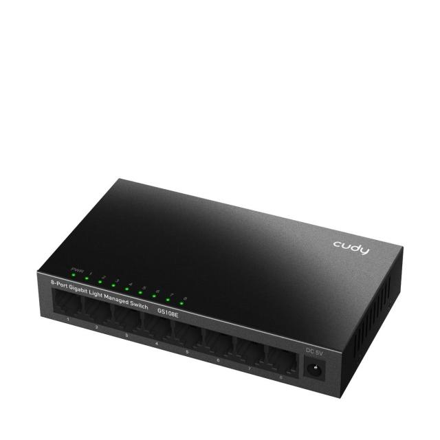 Суич Cudy GS108E, 8 портов, управляем, 10/100/1000,  CUDY Cloud APP, Метален корпус