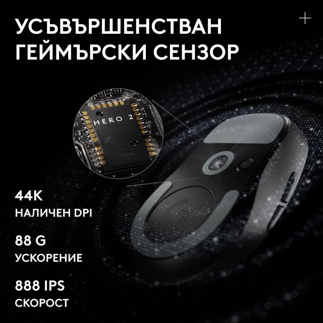 Геймърска мишка Logitech G Pro X Superlight 2 DEX SE, Wireless, оптичена 32000 dpi, USB, Black
