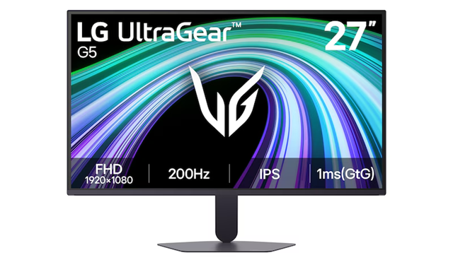 Монитор LG UltraGear G5 27G523B-B, 27" (68.58 cm) FHD IPS Display, 200Hz, Full HD, 1ms, 300cd/m2, DisplayPort, HDMI, HDR10, NVIDIA G-SYNC, AMD FreeSync Premium