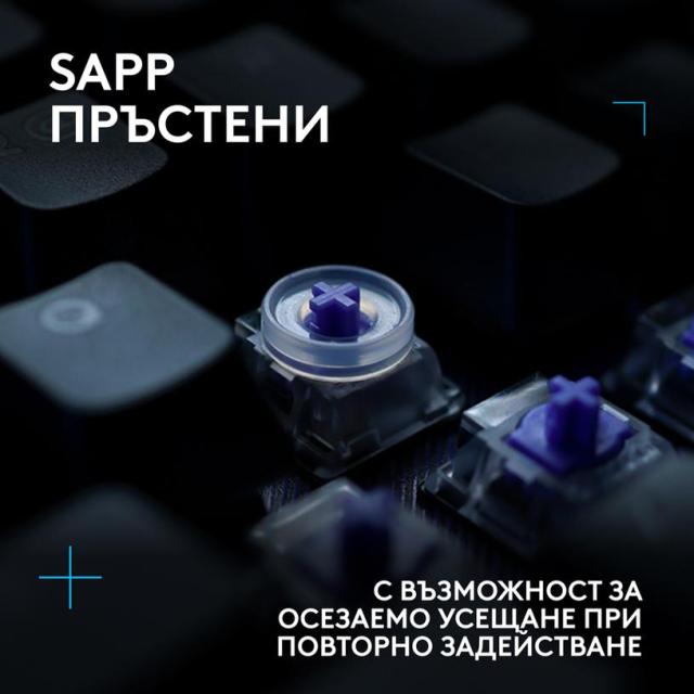 Геймърска механична клавиатура Logitech G512 X 98, Dual Swap Analog/Mechanical Tactile switch, черна, USB