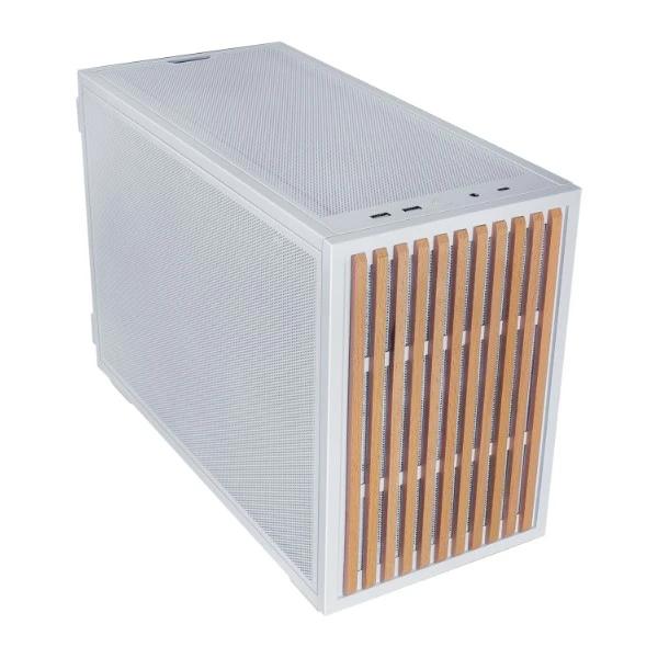 Кутия Lian-Li DAN B4 Wood Edition White, Mini Tower, 2x USB 3.0 TYPE-A, 1x USB TYPE-C, 1x HD Audio, mATX, Mini-ITX