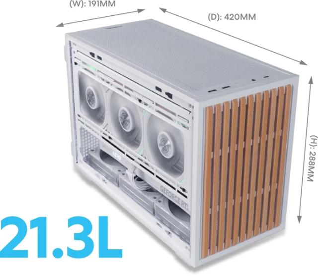 Кутия Lian-Li DAN B4 White, Mini Tower, 2x USB 3.0 TYPE-A, 1x USB TYPE-C, 1x HD Audio, mATX, Mini-ITX