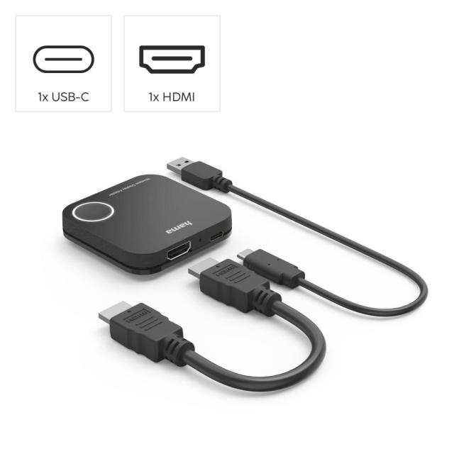  HAMA Безжичен HDMI адаптер за дисплей, Full HD 1080p, Miracast / Wireless Display