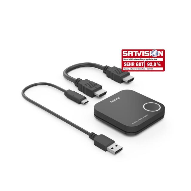  HAMA Безжичен HDMI адаптер за дисплей, Full HD 1080p, Miracast / Wireless Display