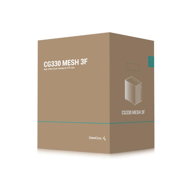 Кутия за компютър DeepCool CG330 MESH 3F Black, Mini Tower, 1x USB Type-C, 1x USB 3.0, 1x USB 2.0, 1x HD Audio, mATX, Mini-ITX