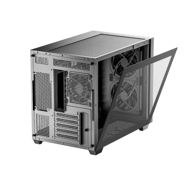 Кутия за компютър DeepCool CG330 MESH 3F Black, Mini Tower, 1x USB Type-C, 1x USB 3.0, 1x USB 2.0, 1x HD Audio, mATX, Mini-ITX
