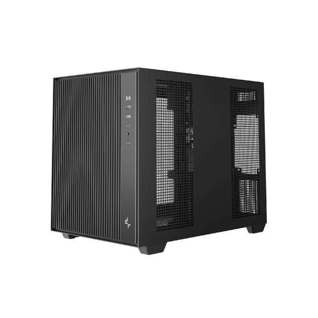 Кутия за компютър DeepCool CG330 MESH 3F Black, Mini Tower, 1x USB Type-C, 1x USB 3.0, 1x USB 2.0, 1x HD Audio, mATX, Mini-ITX