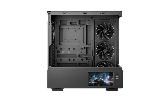 Кутия за компютър DeepCool CH690 LCD Black, Middle Tower, 1x USB Type-C, 2x USB 3.0, 1x HD Audio, ATX, mATX, Mini-ITX