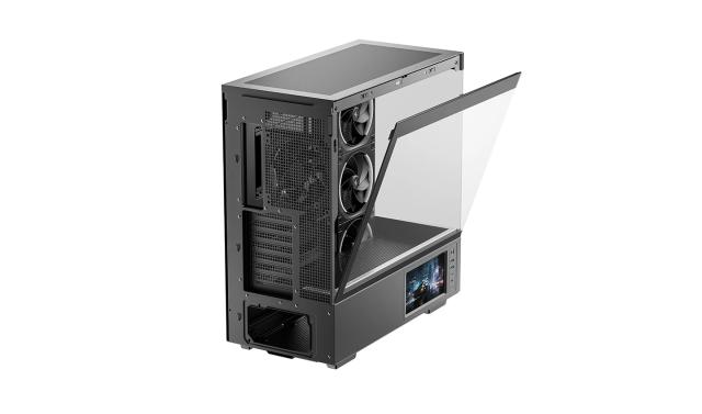 Кутия за компютър DeepCool CH690 LCD Black, Middle Tower, 1x USB Type-C, 2x USB 3.0, 1x HD Audio, ATX, mATX, Mini-ITX