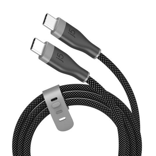 Кабел j5create USB Type-C(м) към USB Type-C(м), 60 W, 1.8 m, черен