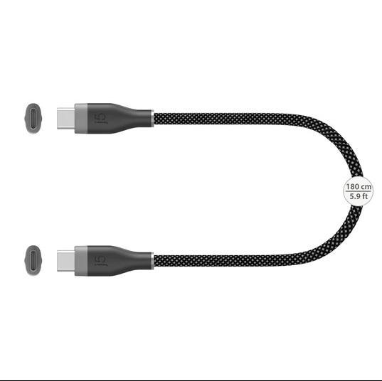 Кабел j5create USB Type-C(м) към USB Type-C(м), 60 W, 1.8 m, черен