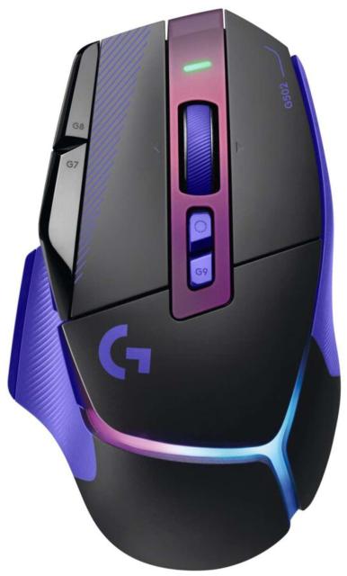 Гейминг мишка Logitech G502 X Plus Lightsync RGB, Wireless, оптичен HERO 44K, 48 000 DPI, Dark Lilac