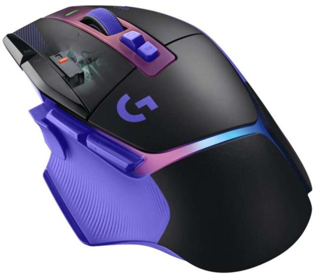 Гейминг мишка Logitech G502 X Plus Lightsync RGB, Wireless, оптичен HERO 44K, 48 000 DPI, Dark Lilac