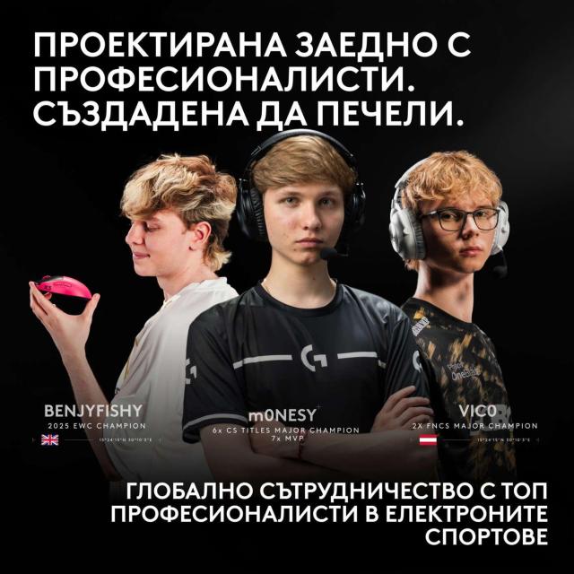 Гейминг мишка Logitech G Pro X3 Superstrike, Wireless, оптичен HERO 2, 48 000 DPI, Midnight Black