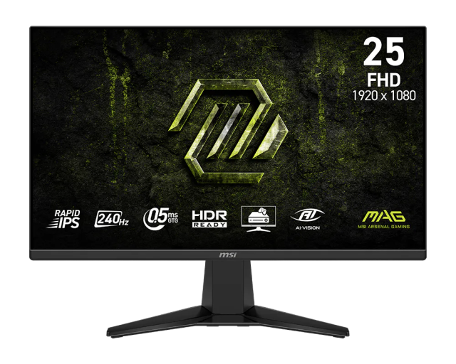 Монитор MSI MAG 255F X24, 24.5" (62.23 cm) FHD IPS Anti-glare Panel, 240Hz, 0.5ms, 100 000 000:1, 300cd/m2, HDMI, DisplayPort