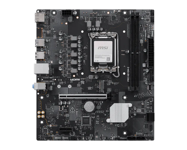 Дънна платка MSI PRO H810M-E, LGA1851, 2x DDR5, 1x M.2, 4x SATA 6G, HDM, DisplayPort, mATX
