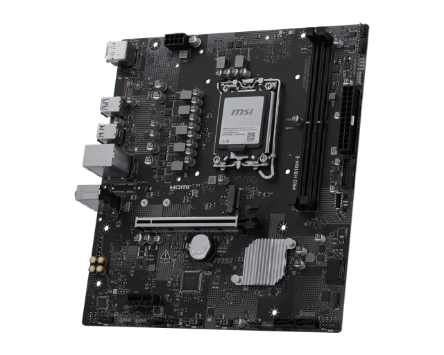 Дънна платка MSI PRO H810M-E, LGA1851, 2x DDR5, 1x M.2, 4x SATA 6G, HDM, DisplayPort, mATX