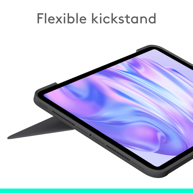 Logitech Combo Touch iPad Pro 11" (27.94 cm), безжична клавиатура с тракпад и отделящ се кейс с поставка,  Graphite 