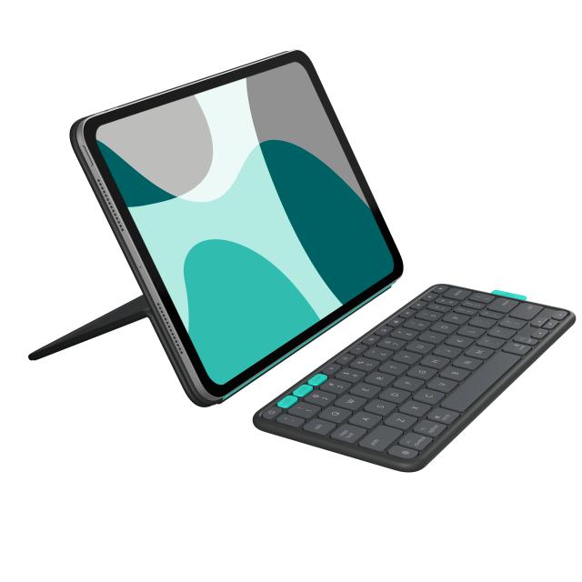 Logitech Flip Folio Keyboard Case US, защитен калъф 11.0" (27.94 cm) с безжична клавиатура, Graphite 
