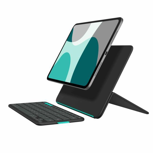 Logitech Flip Folio Keyboard Case US, защитен калъф 11.0" (27.94 cm) с безжична клавиатура, Graphite 
