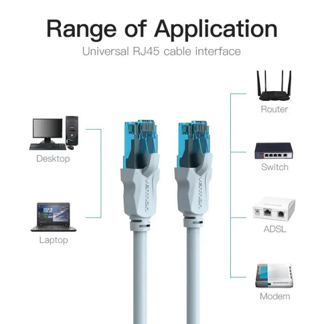 Кабел Vention LAN UTP Cat5e Patch Cable - 30m Blue