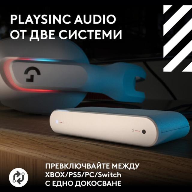 Геймърски слушалки Logitech Astro A20 X Lightspeed White, Wireless, Bluetooth, USB-C кабел, микрофон