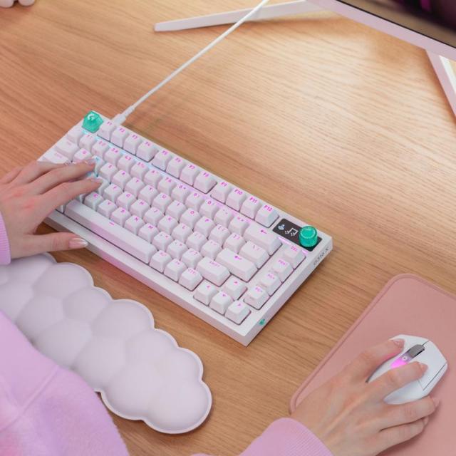 Геймърска механична клавиатура Logitech G316 X 75 White RGB, Hot-Swappable Tactile Switch, USB