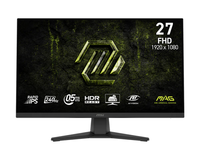 Монитор MSI MAG 272F X24, 27.0" (68.58 cm) FHD IPS Anti-glare Panel, 240Hz, 0.5ms, 100 000 000:1, 300cd/m2, HDMI, DisplayPort