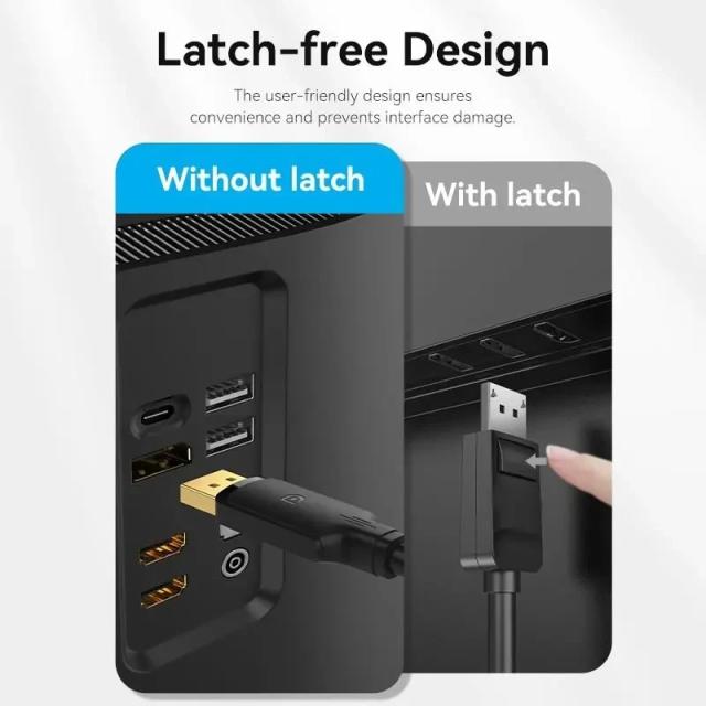 Кабел Vention Display Port (м) v1.2 към Display Port (м) 4K, 1.5м, Black