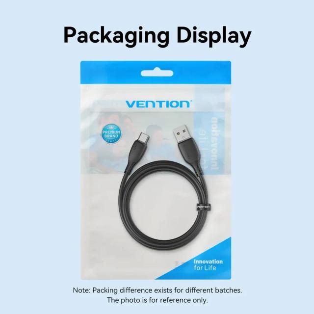 Кабел Vention USB 2.0(м) към USB Type-C(м) 5 Gb/s, 0.25m, White