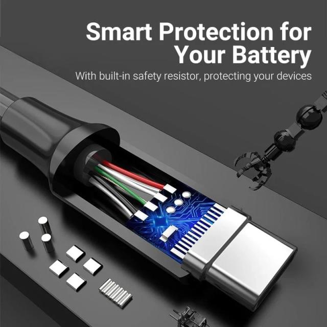 Кабел Vention USB 3.0(м) към USB Type-C(м) 5 Gb/s, 0.5m Black