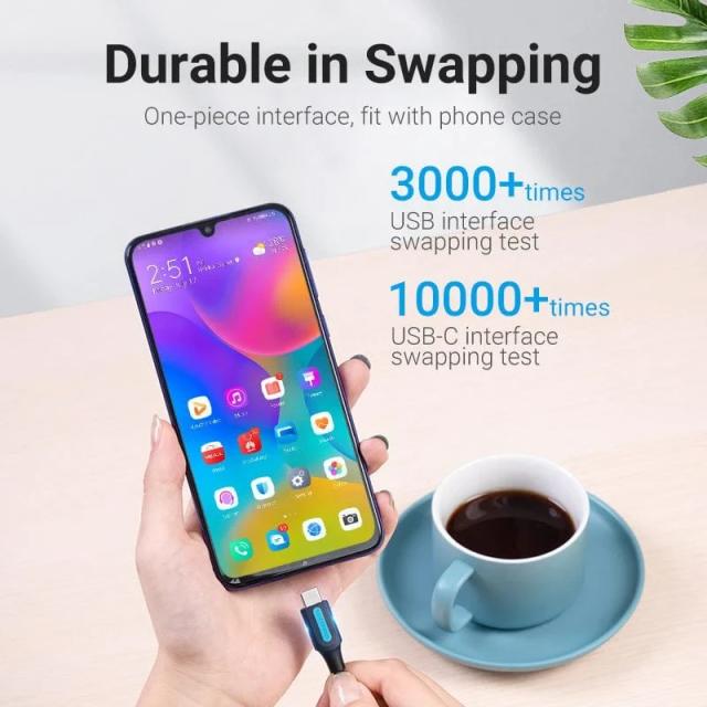 Кабел Vention USB 3.0(м) към USB Type-C(м) 5 Gb/s, 0.25m, Black