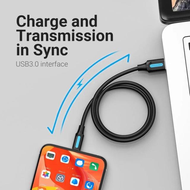 Кабел Vention USB 3.0(м) към USB Type-C(м) 5 Gb/s, 0.25m, Black