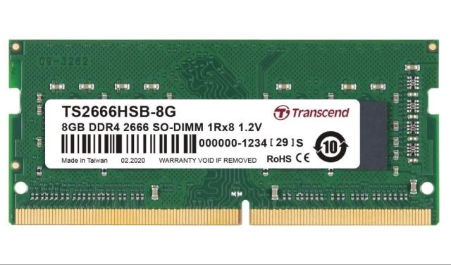 Памет Transcend 8GB TS DDR4 2666Mhz SO-DIMM 1Rx8 1Gx8 CL19 1.2V