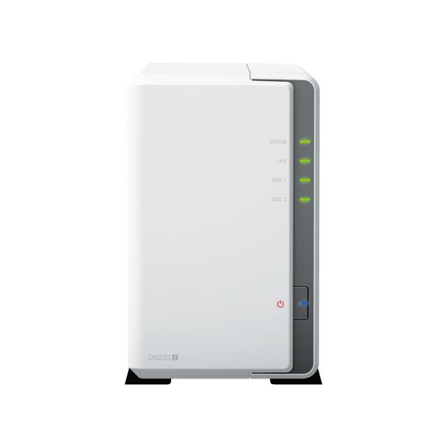 NAS устройство Synology DS223j 2-bay, Realtek RTD1619B 4C (1.1 / 1.7 GHz, 1MB Cache), без HDD/SSD, 1GB DDR4 non-ECC; 1 x RJ-45 1GbE LAN Port; 2 x USB 3.2