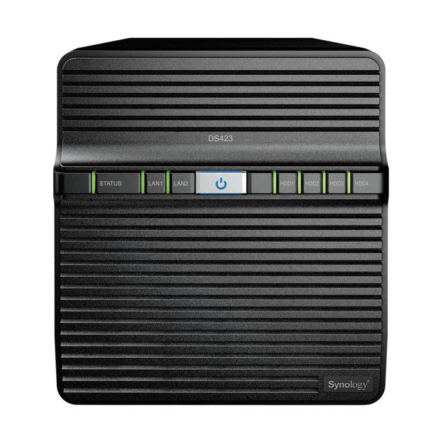 NAS устройство Synology DS423 4-bay, Realtek RTD1619B 4-core 1.7GHz, без HDD/SSD (4x SATA 6Gb/s), 2GB DDR4, 2x RJ-45 1GbE, 2x USB 3.2