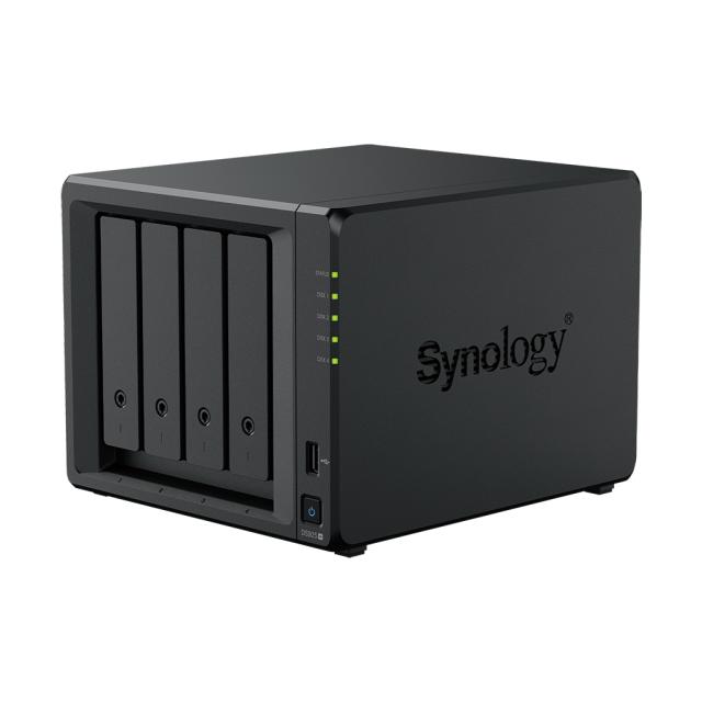NAS устройство Synology DS925+ 4-bay, AMD Ryzen V1500B 4-core 2.2GHz, без HDD/SSD/m.2 NVMe (2x2 SATA 6Gb/s), 4GB DDR4 SODIMM, 2x 2.5GbE RJ-45, 2x USB 3.2