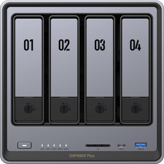 NAS устройство Ugreen NASync DXP4800 Pro 4-Bay, Intel Pentium Gold 8505 5C (1.2 / 4.4GHz, 8MB Cache), без HDD/SSD/m.2 NVMe (4x SATA 6Gb/s), 8GB DDR5, 1x 2.5GbE, 1x 10GbE, 1x USB 3.2 Type-C, 1x USB 3.2 Type-A