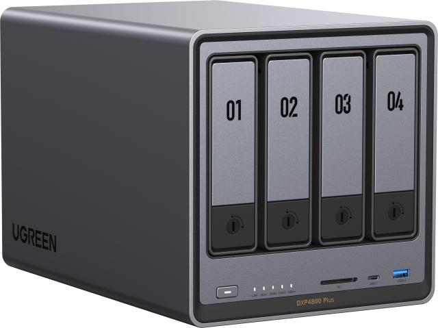 NAS устройство Ugreen NASync DXP4800 Pro 4-Bay, Intel Pentium Gold 8505 5C (1.2 / 4.4GHz, 8MB Cache), без HDD/SSD/m.2 NVMe (4x SATA 6Gb/s), 8GB DDR5, 1x 2.5GbE, 1x 10GbE, 1x USB 3.2 Type-C, 1x USB 3.2 Type-A