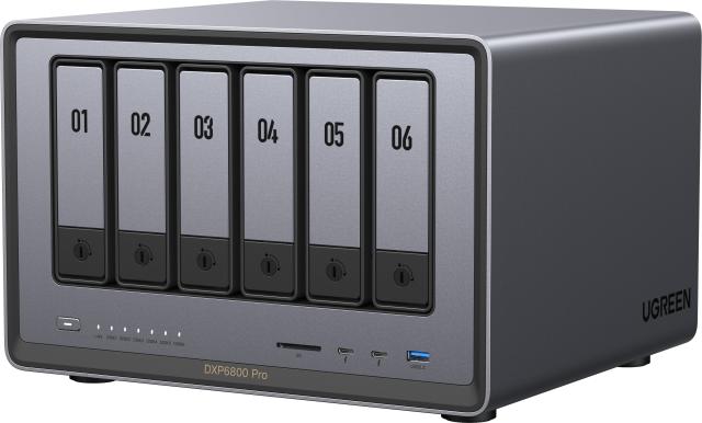 NAS устройство Ugreen NASync DXP6800 Pro 6-Bay, Intel Core i5-1235U 10C (1.3 / 4.4GHz, 12MB cache), без HDD/SSD/m.2 NVMe (6x SATA 6Gb/s), 8GB DDR5, 2x 10GbE, 2x Thunderbolt 4