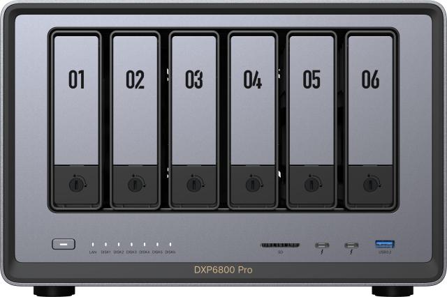 NAS устройство Ugreen NASync DXP6800 Pro 6-Bay, Intel Core i5-1235U 10C (1.3 / 4.4GHz, 12MB cache), без HDD/SSD/m.2 NVMe (6x SATA 6Gb/s), 8GB DDR5, 2x 10GbE, 2x Thunderbolt 4
