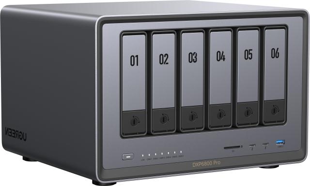 NAS устройство Ugreen NASync DXP6800 Pro 6-Bay, Intel Core i5-1235U 10C (1.3 / 4.4GHz, 12MB cache), без HDD/SSD/m.2 NVMe (6x SATA 6Gb/s), 8GB DDR5, 2x 10GbE, 2x Thunderbolt 4