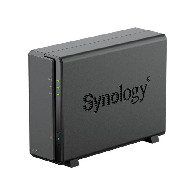 NAS устройство Synology DS124, Realtek RTD1619B 4-core 1.7GHz, без HDD, (1x SATA 6Gb/s), 1GB DDR4, 1x RJ-45 1GbE LAN, 2x USB 3.2