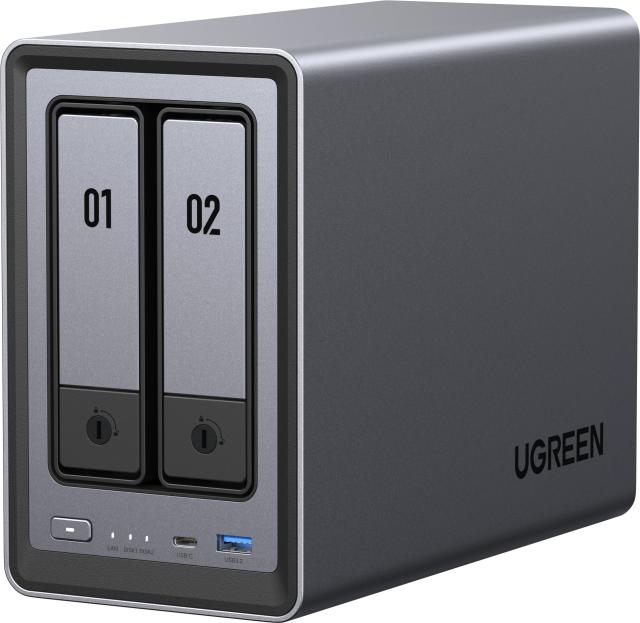 NAS устройство Ugreen NASync DXP2800, Intel N100 4C (0.8/3.4GHz), без HDD (2x SATA 6Gb/s), 8GB DDR5, 1x 2.5GbE, 1x USB 3.2 Type-C, 1x USB 3.2 Type-A