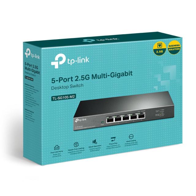 Суич TP-Link TL-SG105-M2, 2500Mbps, 5 x 100/1000/2500 Mbps