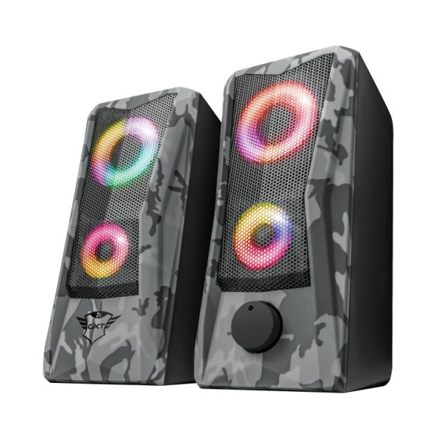 Тонколони Trust GXT 606 Javv RGB, 6W RMS, 3.5 mm jack, USB, черни